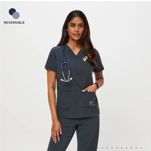 Figs Reversible V Neck Scrub Top